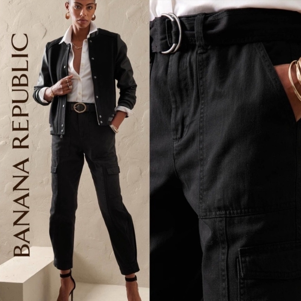 Banana Republic Black Cargo Utility Pants, NWT, sz 16
